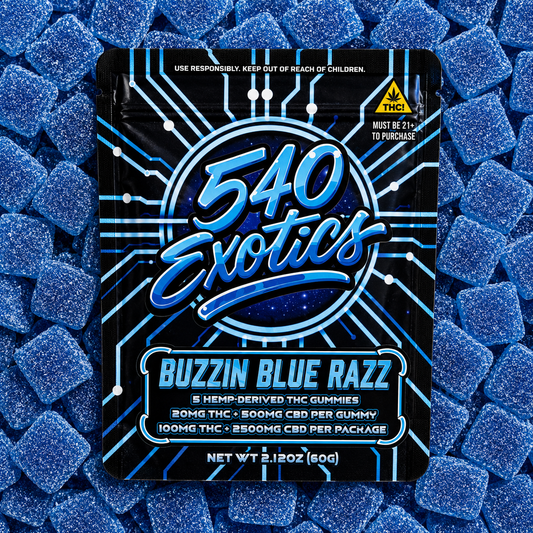 Buzzin Blue Razz THC Gummies (5 pack)